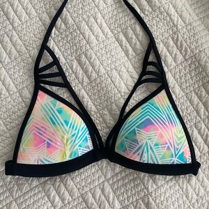 PINK Victoria's Secret Multicolor Geometric Bikini Top